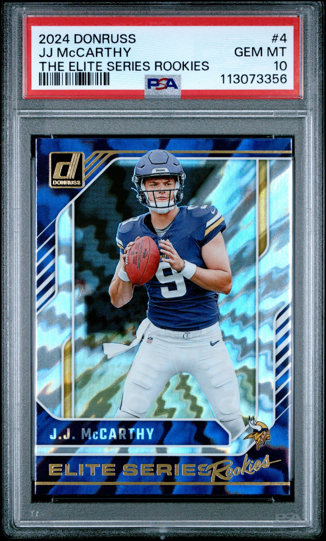 2024 Panini Donruss The Elite Series Rookies Jj Mccarthy #4 Gem Mt 10 front