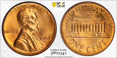 1962-D 1C MS66+ RD