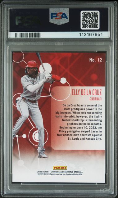 2023 Panini Chronicles Essentials Elly De La Cruz #12 Nm 7 back