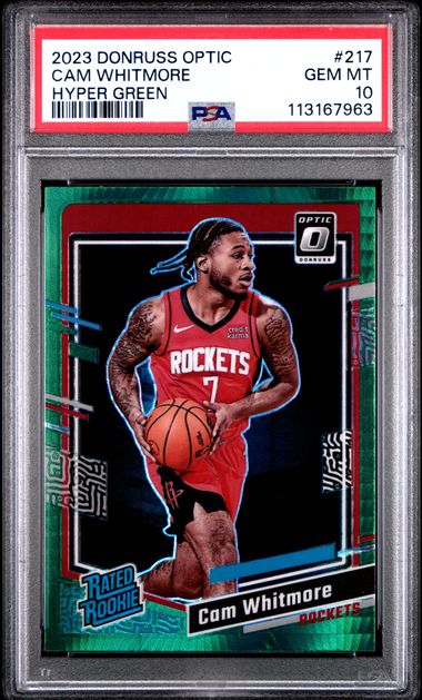 2023 Panini Donruss Optic Cam Whitmore #217 (Hyper Green) Gem Mt 10 front