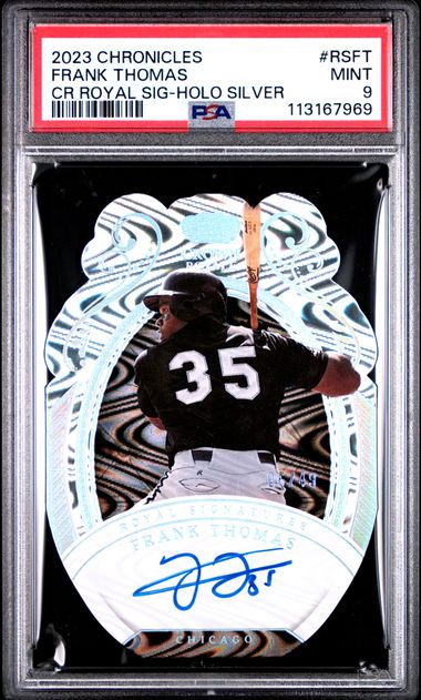 2023 Panini Chronicles Crown Royale Royal Signatures Frank Thomas #Rsft (Cr Royal Sig-Holo Silver) Mint 9 front