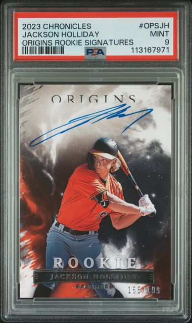 2023 Panini Chronicles Origins Rookie Signatures Jackson Holliday #Opsjh Mint 9 front