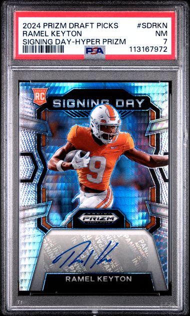 2024 Panini Prizm Draft Picks Signing Day Ramel Keyton #Sdrkn (Signing Day-Hyper Prizm) Nm 7 front