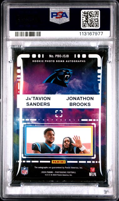 2024 Panini Photogenic Rookie Photo Bomb Autographs Sanders/Brooks #Pbojsjb (Rookie Photo Bomb Au-Silver) Ex-Mt 6 back