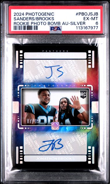 2024 Panini Photogenic Rookie Photo Bomb Autographs Sanders/Brooks #Pbojsjb (Rookie Photo Bomb Au-Silver) Ex-Mt 6 front