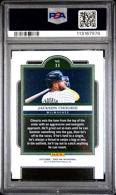 2024 Panini Three And Two Full Count Jackson Chourio #11 Mint 9 back