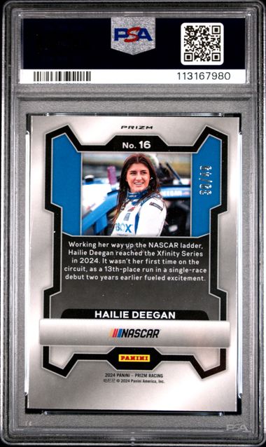 2024 Panini Prizm Nascar Hailie Deegan #16 (Carolina Blue Prizm) Mint 9 back