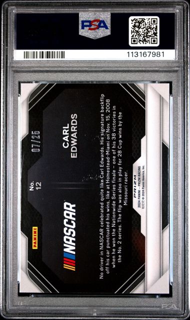 2024 Panini Prizm Nascar Victory Lane Carl Edwards #12 (Victory Lane-Mojo Prizm) Gem Mt 10 back