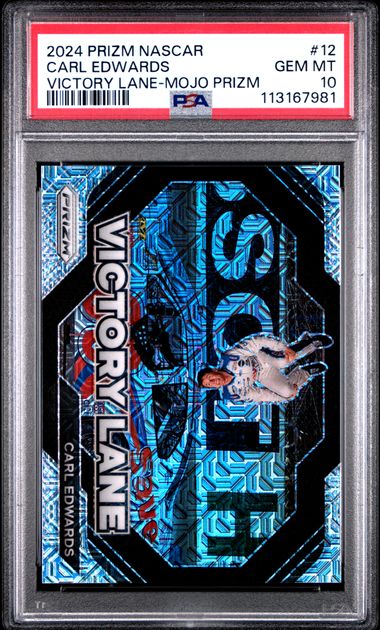 2024 Panini Prizm Nascar Victory Lane Carl Edwards #12 (Victory Lane-Mojo Prizm) Gem Mt 10 front