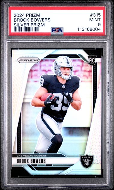 2024 Panini Prizm Brock Bowers #315 (Silver Prizm) Mint 9 front