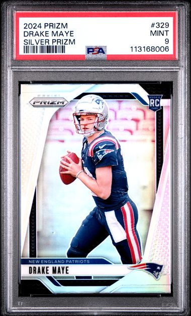 2024 Panini Prizm Drake Maye #329 (Silver Prizm) Mint 9 front