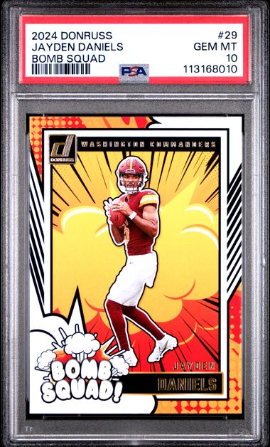 2024 Panini Donruss Bomb Squad Jayden Daniels #29 Gem Mt 10 front