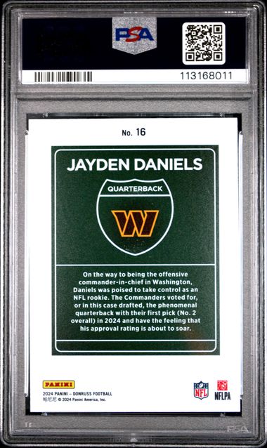 2024 Panini Donruss Downtown! Jayden Daniels #16 Mint 9 back