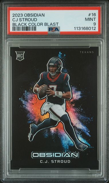 2023 Panini Obsidian Black Color Blast Cj Stroud #16 Mint 9 front