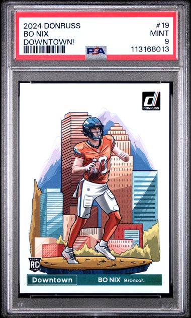 2024 Panini Donruss Downtown! Bo Nix #19 Mint 9 front