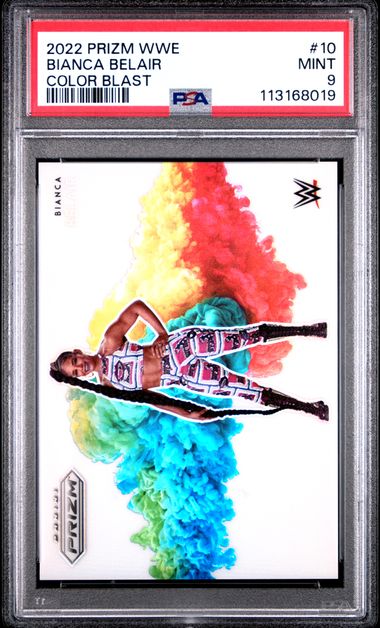 2022 Panini Prizm Wwe Color Blast Bianca Belair #10 (Color Blast) Mint 9 front
