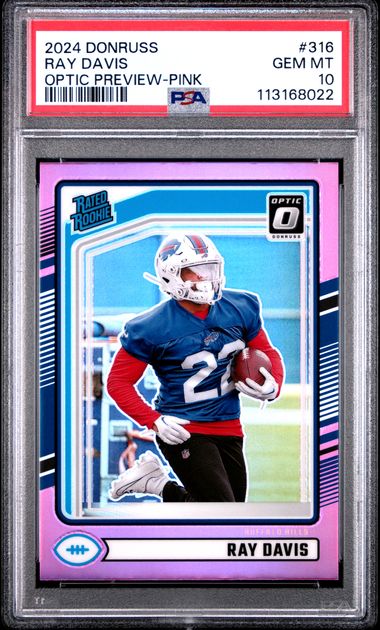 2024 Panini Donruss Ray Davis #316 (Optic Preview-Pink) Gem Mt 10 front