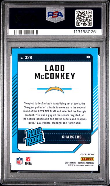 2024 Panini Donruss Ladd Mcconkey #328 (Optic Preview-Pink) Mint 9 back