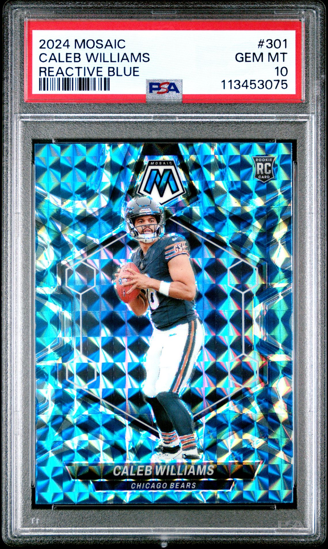 2024 Panini PANINI MOSAIC REACTIVE BLUE #301 Caleb Williams front