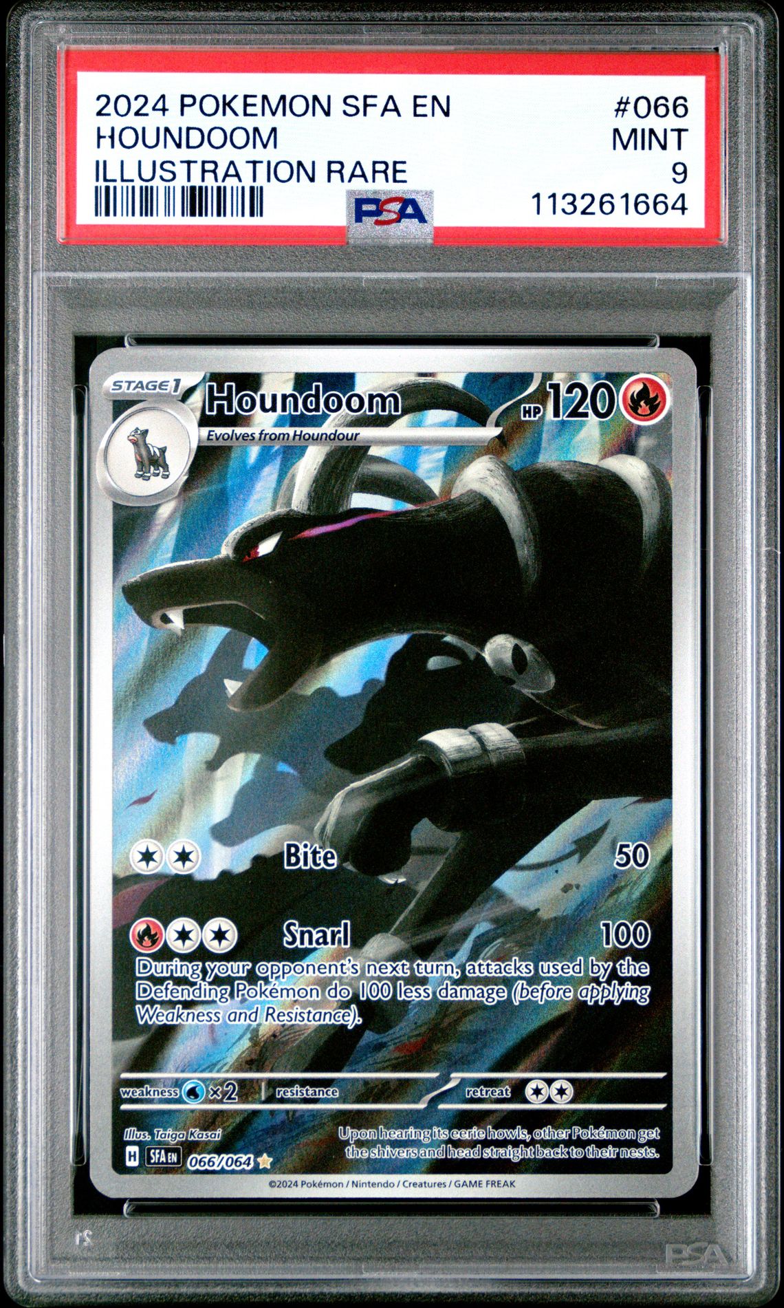 2024 Pokemon Sfa En-Shrouded Fable Houndoom #066 (Illustration Rare) Mint 9 front