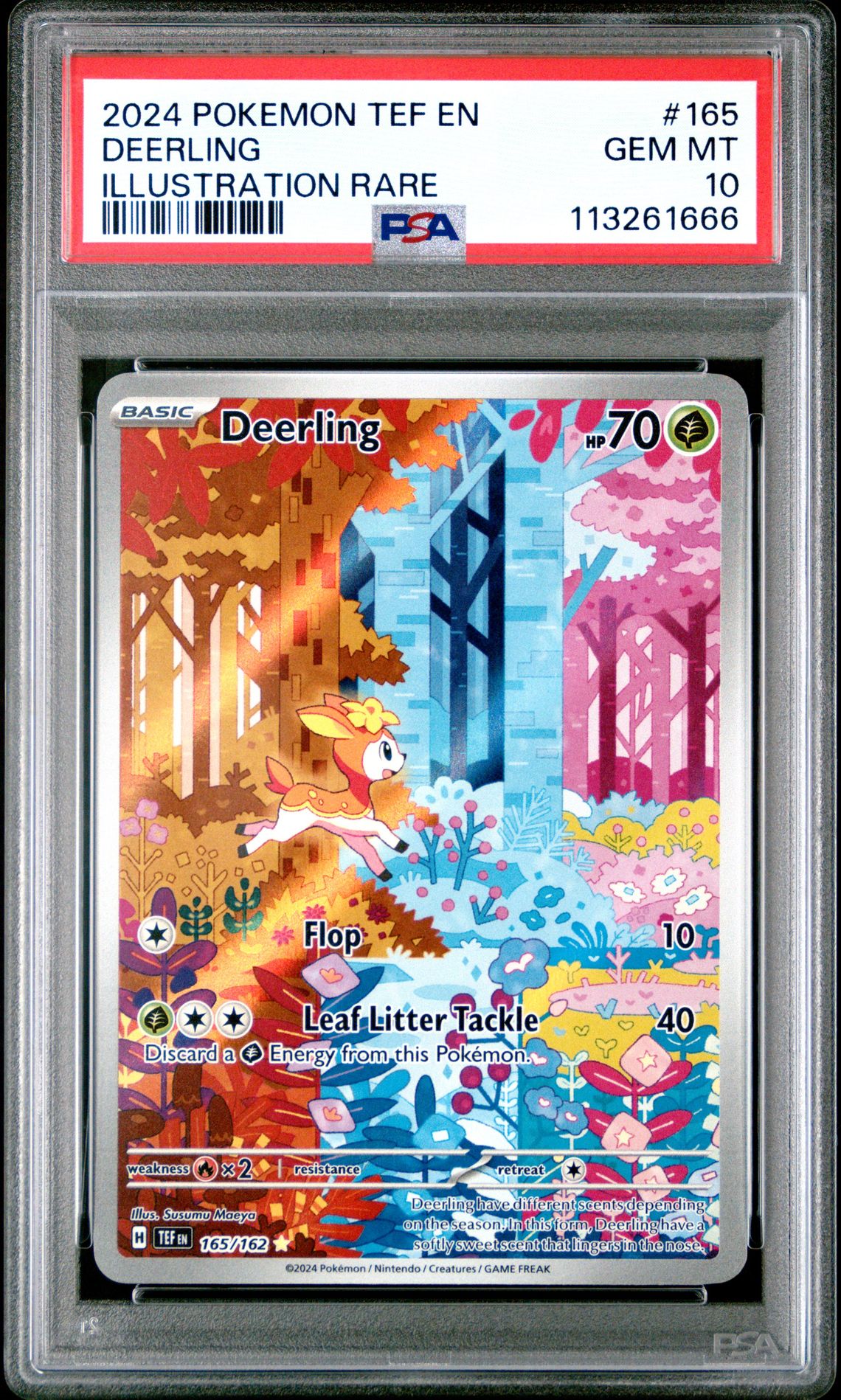 2024 Pokemon Tef En-Temporal Forces Deerling #165 (Illustration Rare) Gem Mt 10 front