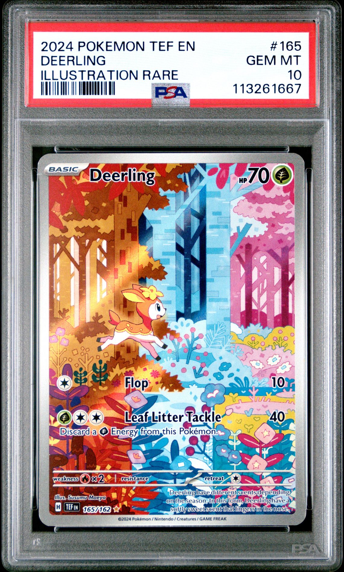 2024 Pokemon Tef En-Temporal Forces Deerling #165 (Illustration Rare) Gem Mt 10 front