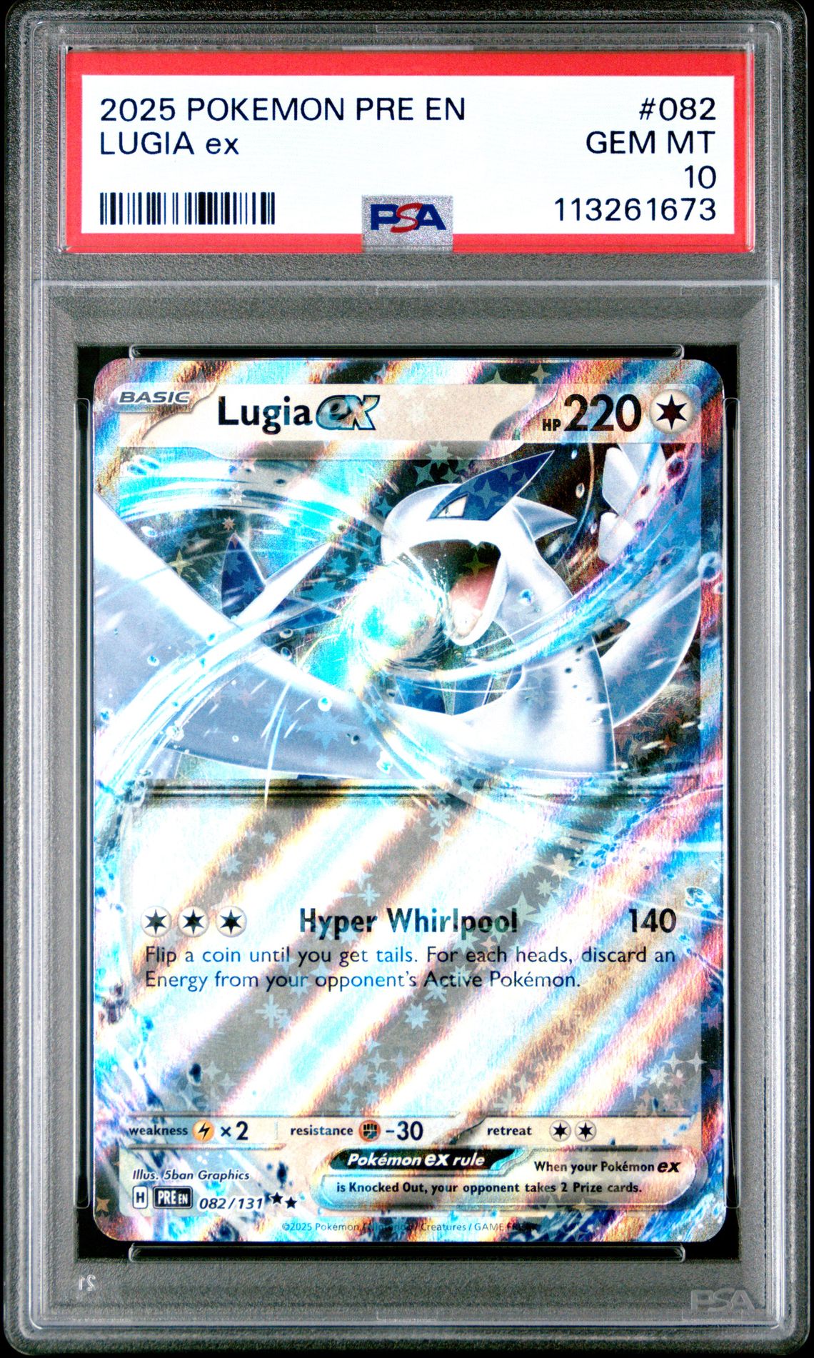 2025 Pokemon Pre En-Prismatic Evolutions Lugia Ex #082 Gem Mt 10 front