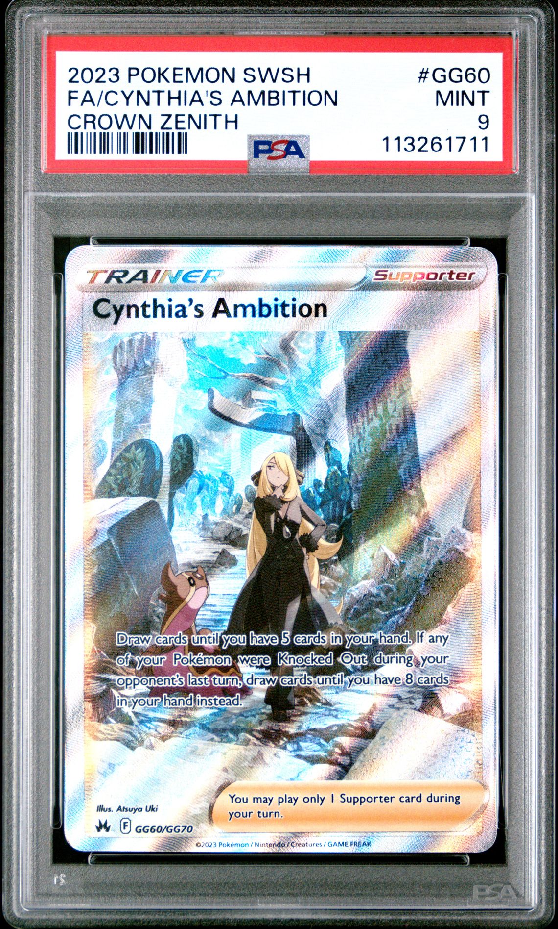 2023 Pokemon Sword And Shield Crown Zenith Fa/Cynthia's Ambition #Gg60 (Crown Zenith) Mint 9 front