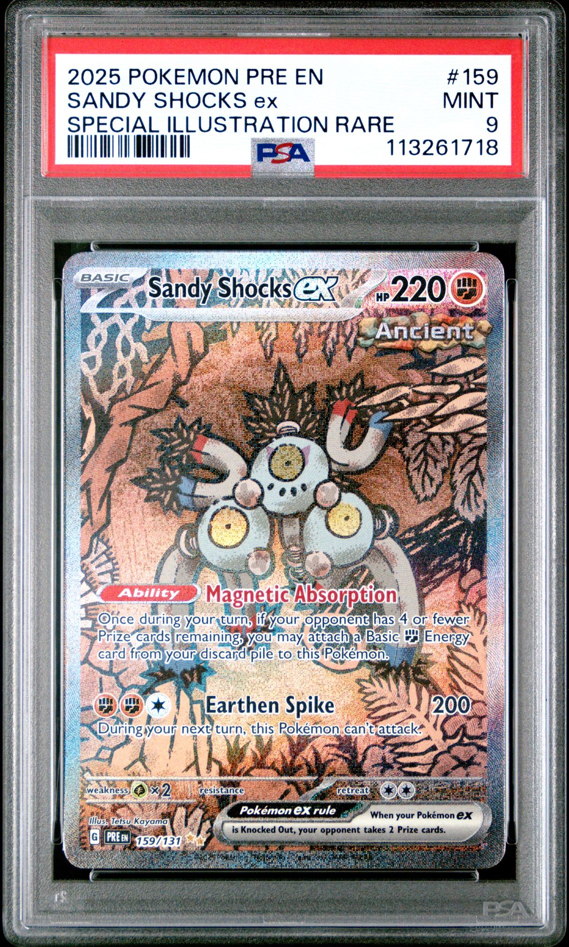 2025 Pokemon Pre En-Prismatic Evolutions Sandy Shocks Ex #159 (Special Illustration Rare) Mint 9 front