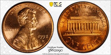 1992-D 1C MS68+ RD