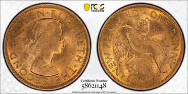 1957 1D MS64RD