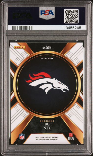 2023 Panini Select Bo Nix #506 Mint 9 back