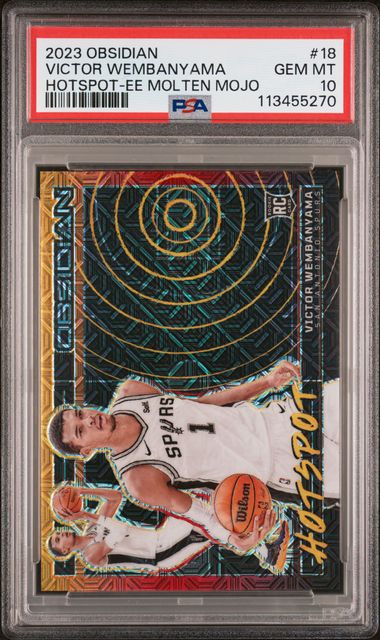 2023 Panini Obsidian Hotspot Victor Wembanyama #18 (Hotspot-Ee Molten Mojo) Gem Mt 10 front