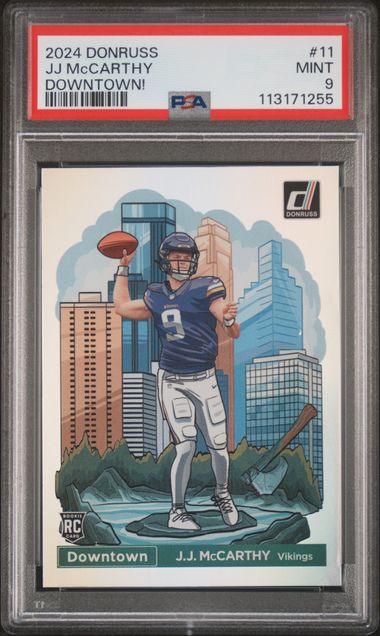 2024 Panini Donruss Downtown! Jj Mccarthy #11 Mint 9 front