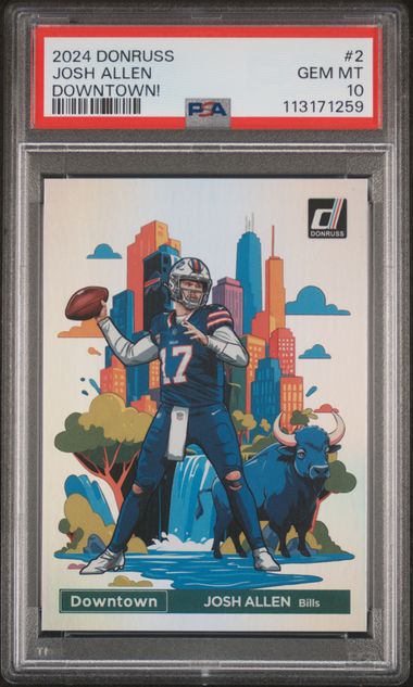 2024 Panini Donruss Downtown! Josh Allen #2 (Downtown!) Gem Mt 10 front