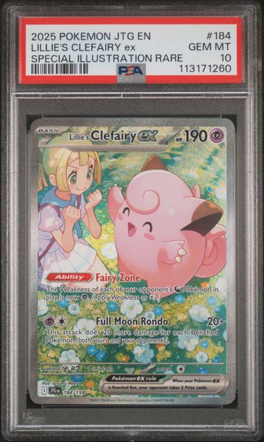 2025 Pokemon Jtg En-Journey Together Lillie's Clefairy Ex #184 (Special Illustration Rare) Gem Mt 10 front