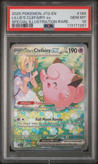 2025 Pokemon Jtg En-Journey Together Lillie's Clefairy Ex #184 (Special Illustration Rare) Gem Mt 10 front