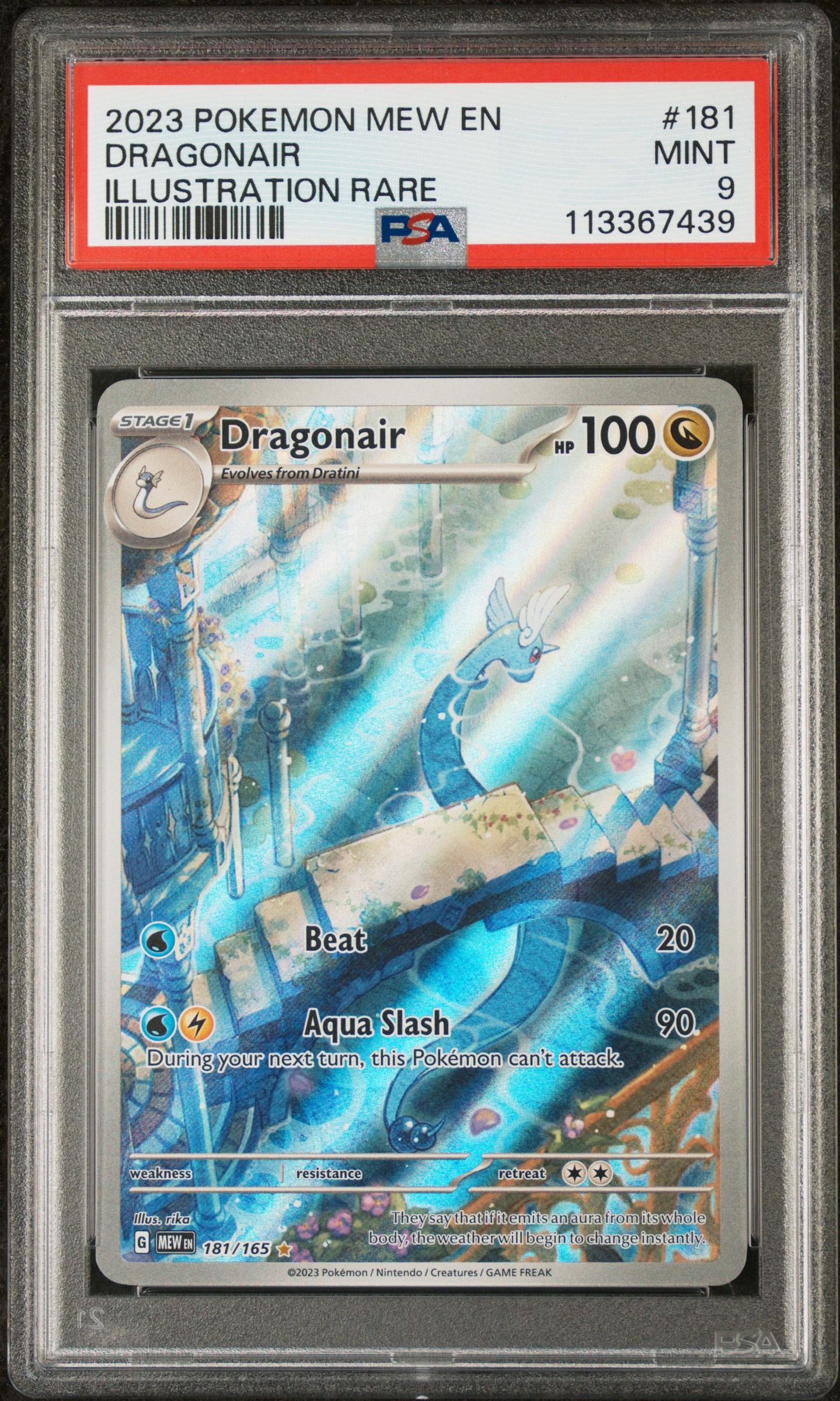 2023 #181 Dragonair PSA 9 Mew EN-151 Pokemon