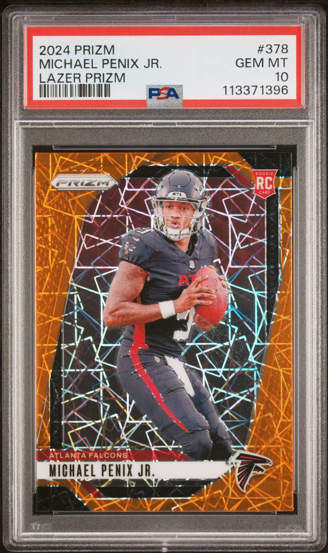 2024 Panini Prizm Michael Penix Jr. #378 (Lazer Prizm) Gem Mt 10 front