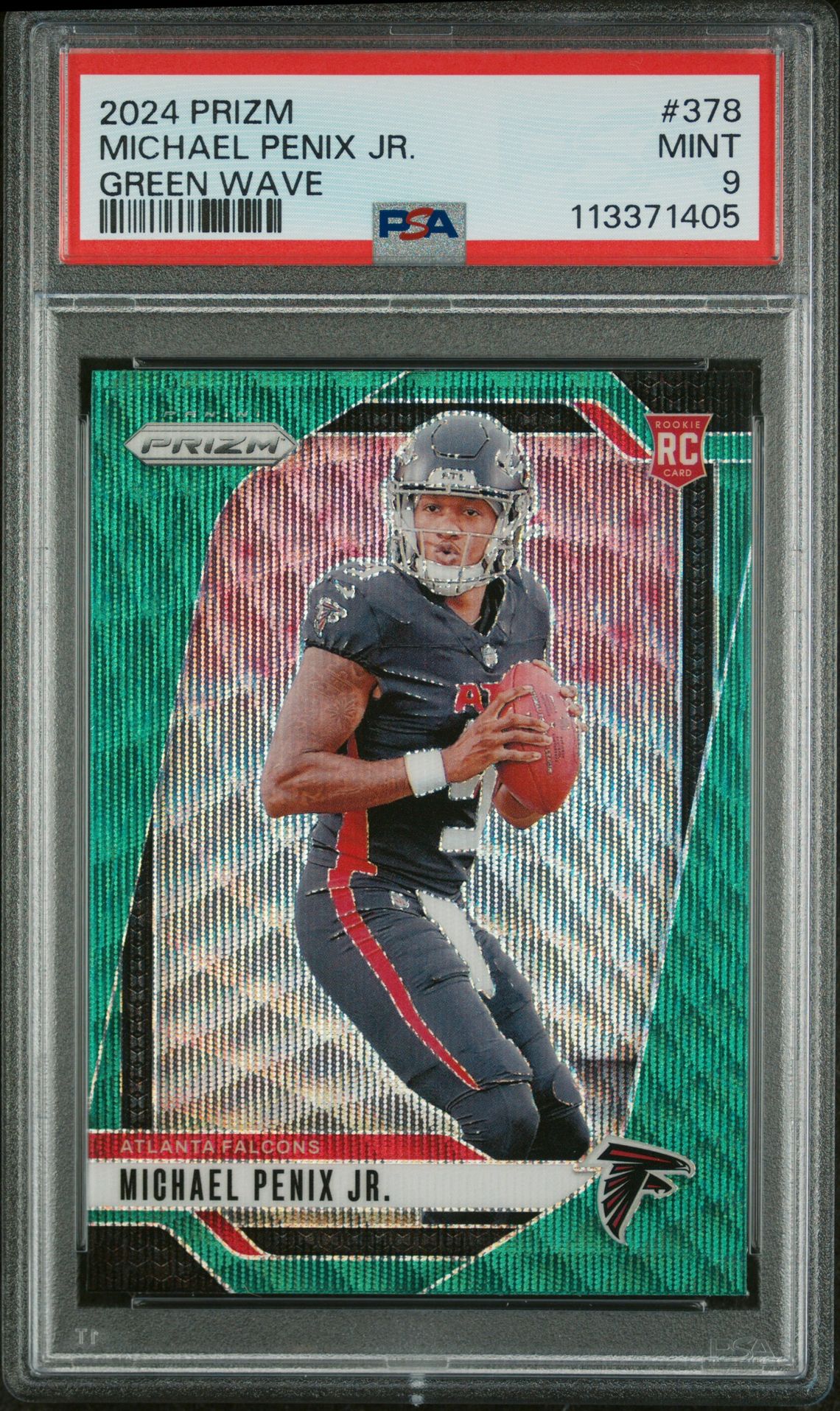 2024 Panini Prizm Michael Penix Jr. #378 (Green Wave) Mint 9 front