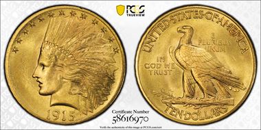 1915 $10 MS66