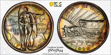 1938-S 50C Oregon MS67+ 