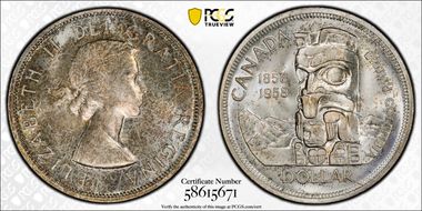 1958 S$1 British Columbia MS66