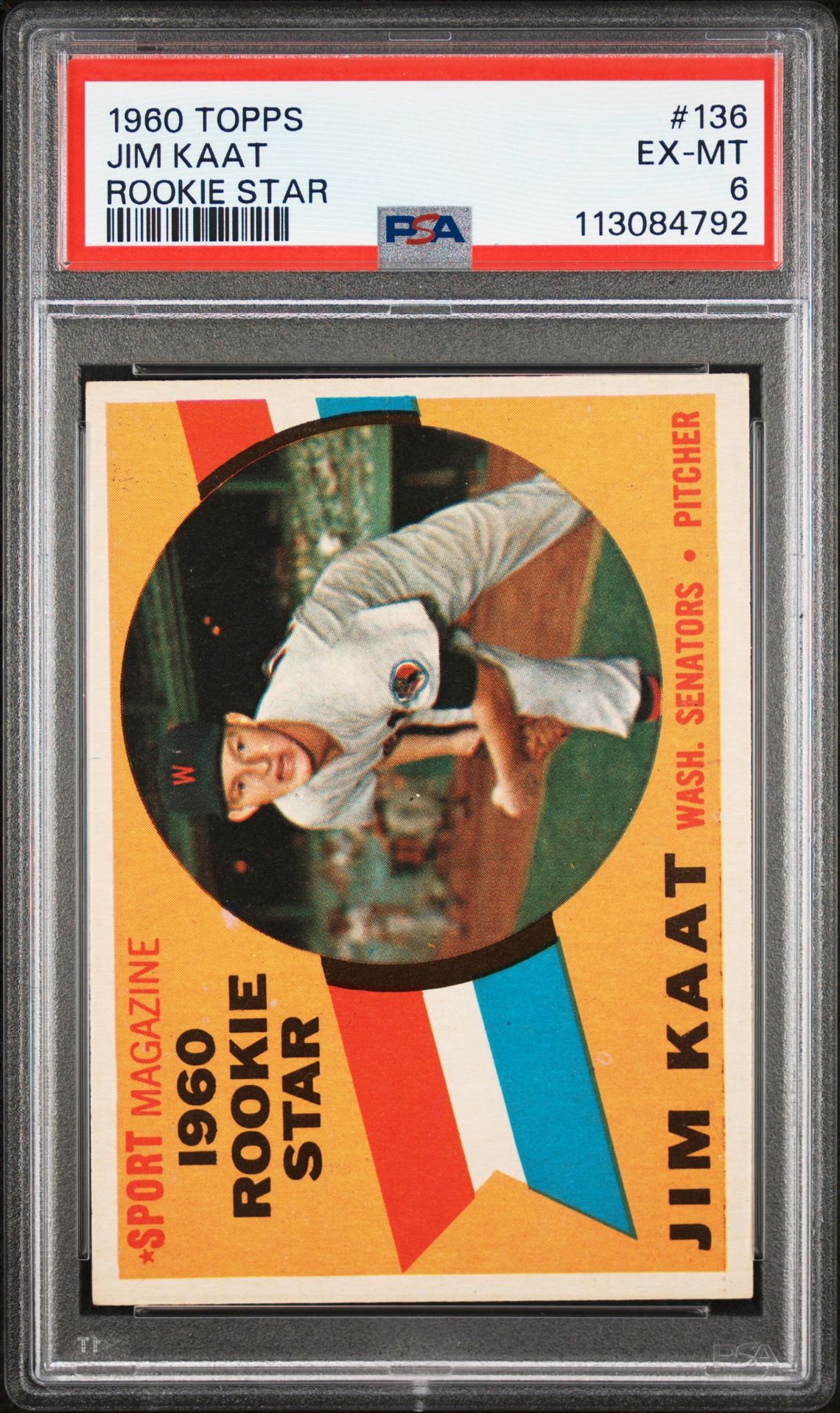 1960 Topps TOPPS ROOKIE STAR #136 Jim Kaat front