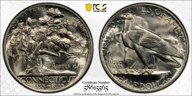 1935 50C Connecticut MS66