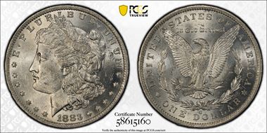 1883-O $1 MS62