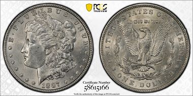 1887 $1 AU58