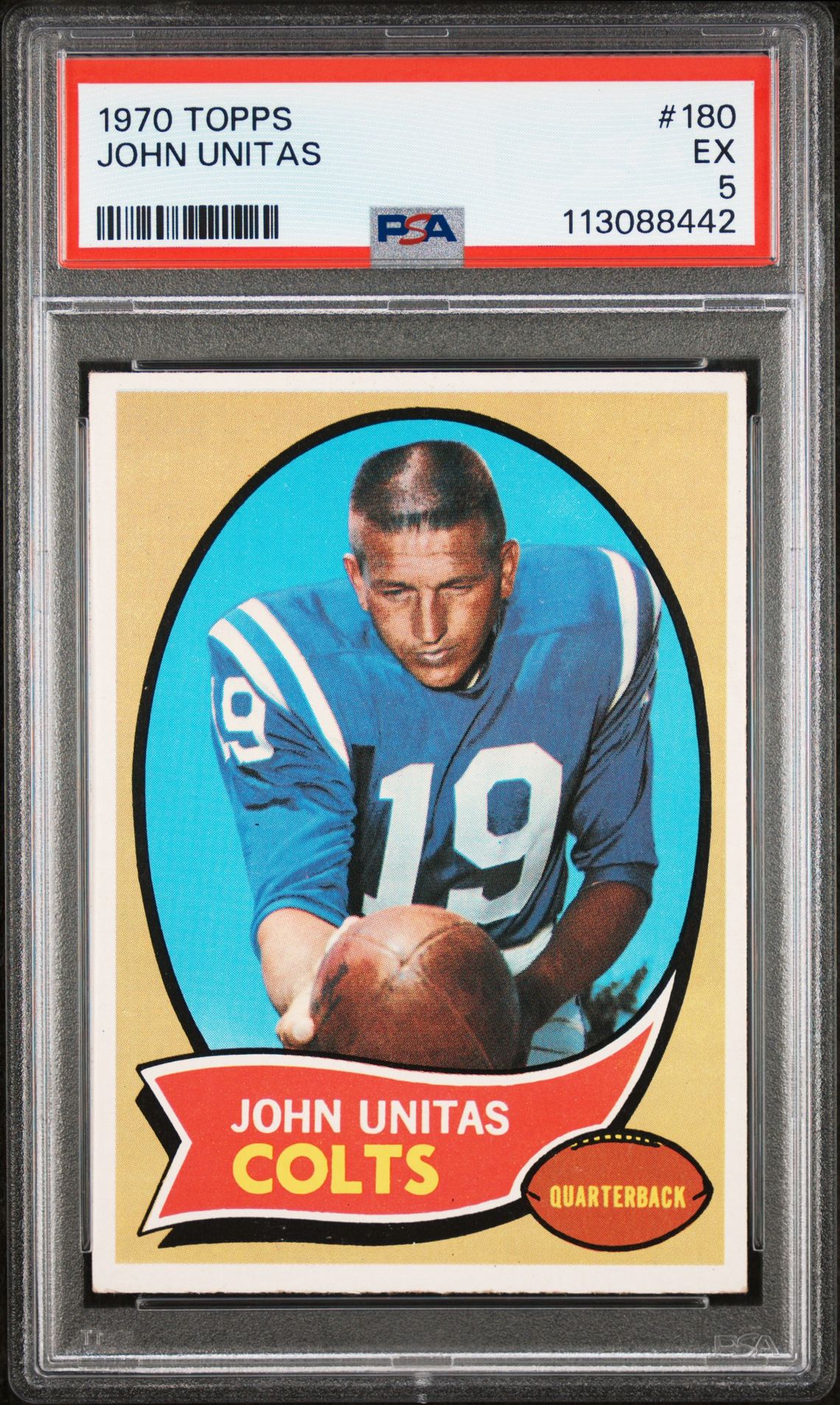 1970 Topps John Unitas #180 Ex 5 front