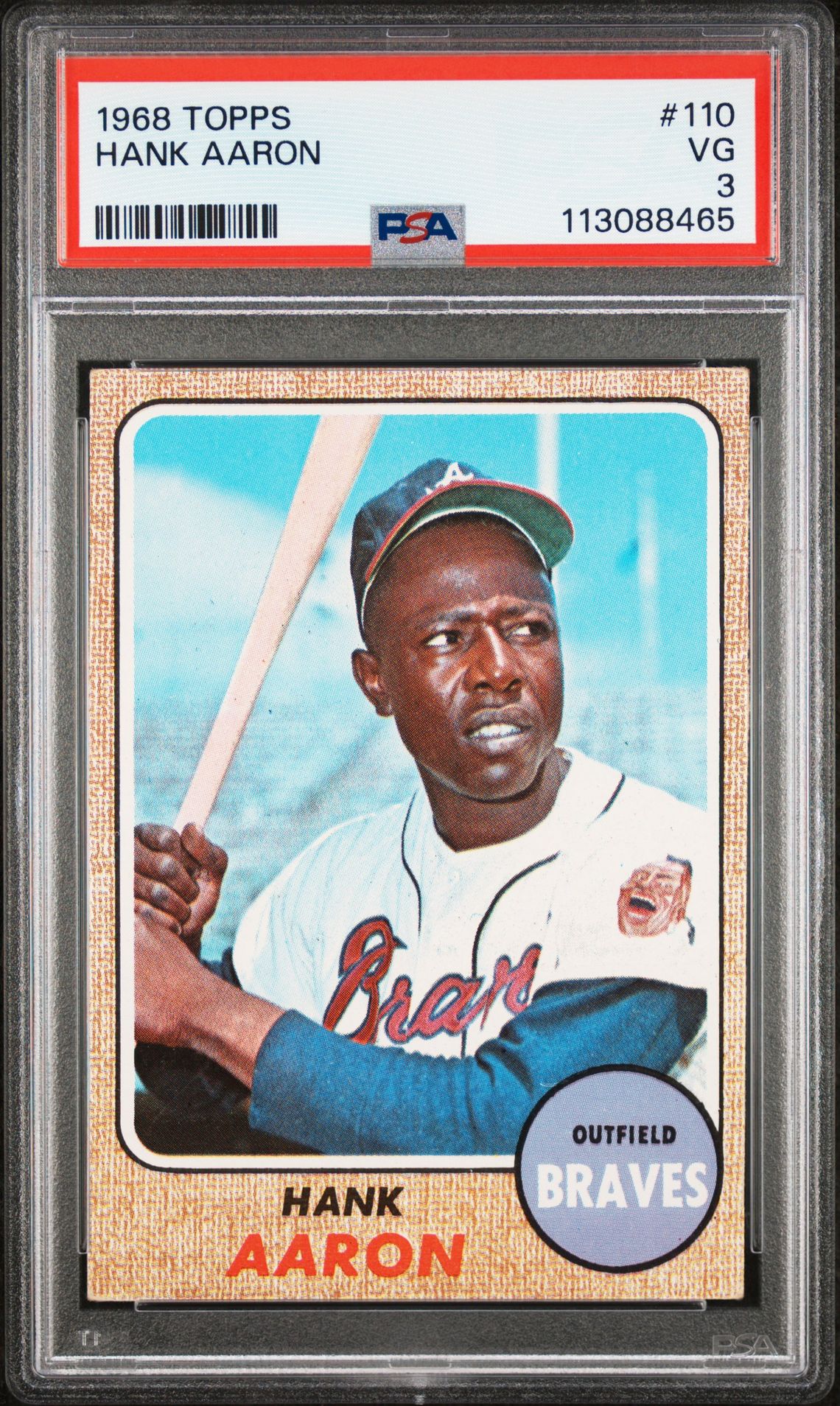 1968 Topps Hank Aaron #110 Vg 3 front