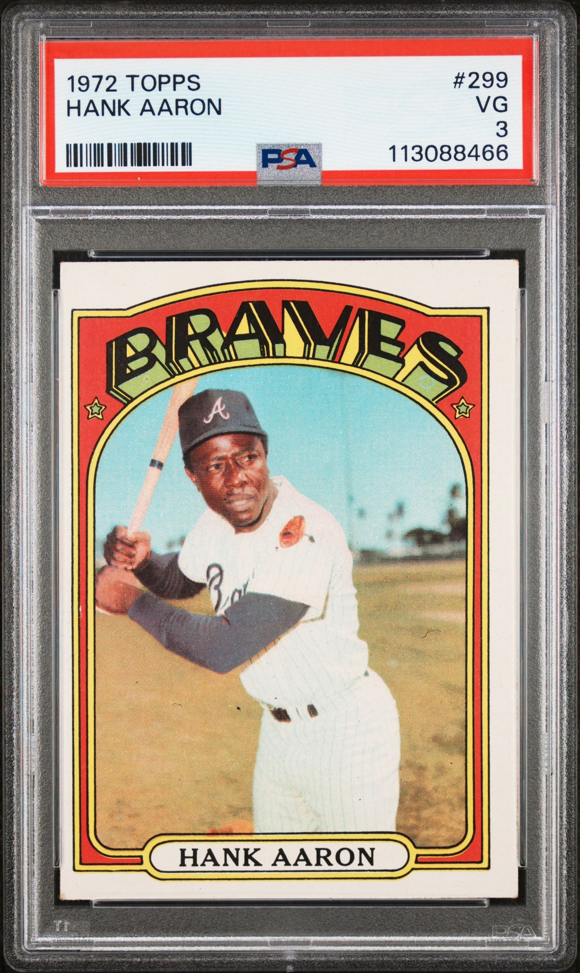 1972 Topps Hank Aaron #299 Vg 3 front